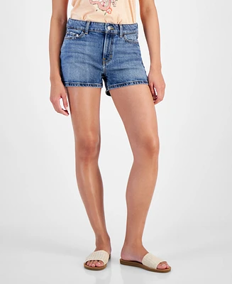 Guess Women's Hola Solid Zip-Front Denim Shorts