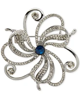 Anne Klein Silver-Tone Pave & Color Crystal Elegant Flower Pin