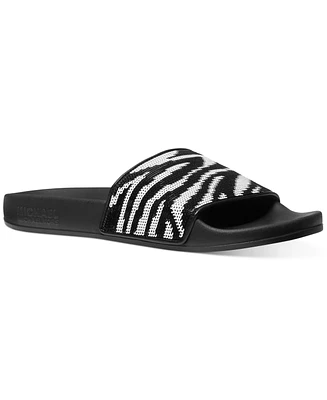 Michael Kors Women's Gilmore Zebra Sequin Slide Sandals