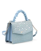 Like Dreams Dazzle Denim Rhinestone Crossbody Purse