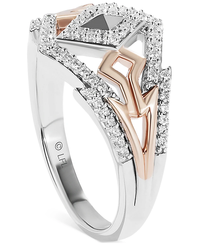 Wonder Fine Jewelry Diamond Ahsoka Star Wars Ring (1/4 ct. t.w.) in Sterling Silver & Rose Gold-Plate - Sterling Silver  Rose Gold