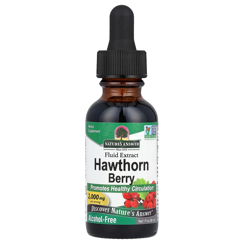 Nature's Answer Hawthorn Berry Fluid Extract Alcohol-Free 2 000 mg - 1 fl oz (30 mL) - Assorted Pre