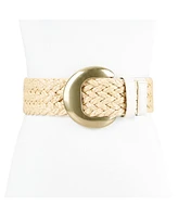Levi's Women's Fully Adjustable Raffia Belt with Statement Buckle