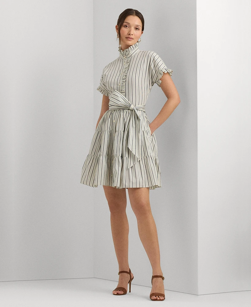 Lauren Ralph Lauren Women's Striped Cotton Broadcloth Shirtdress