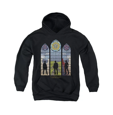 Supernatural Boys Youth Stained Glass Pull Over Hoodie / Hooded Sweatshirt