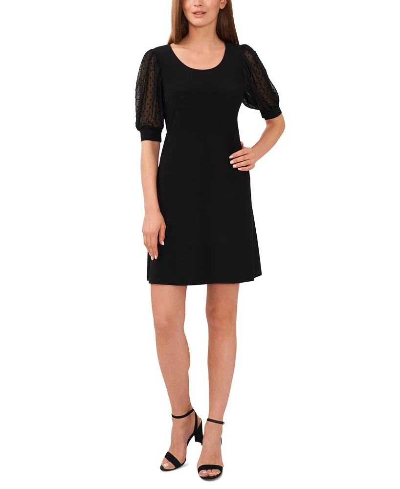 Msk Women's Contrast-Sleeve Jersey Shift Dress