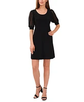 Msk Women's Contrast-Sleeve Jersey Shift Dress