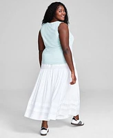 Now This Plus Size Ruffle Trim Tank Top Crochet Pull On Maxi Skirt Created For Macys