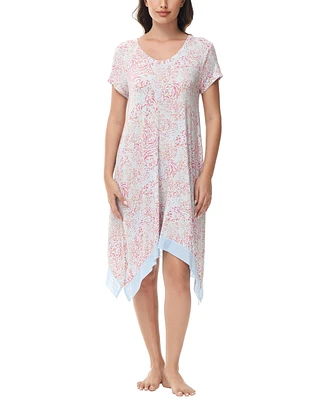 Lori Goldstein Women's Printed Short Sleeve Sleepshirt