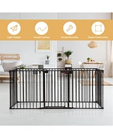 Slickblue Girls Adjustable Panel Safe Metal Gate Play Yard