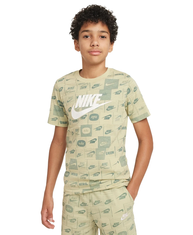 Nike Sportswear Big Kids Cotton Printed Logo Graphic T-Shirt