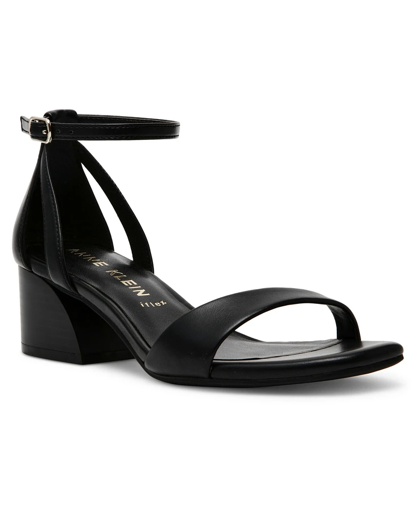 Anne Klein Women's Mia Ankle Strap Block Heel Dress Sandals