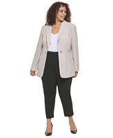 Calvin Klein Plus Parker Twill One-Button Blazer