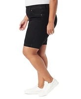 Gloria Vanderbilt Plus Shape Effect Pull-On Denim Bermuda Shorts