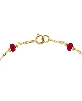 Effy Freshwater Pearl (8mm) & Ruby (2-5/8 ct. t.w.) Chain Bracelet in 14k Gold