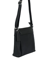 Mancini Pebble Trish Leather Crossbody Handbag with Organizer