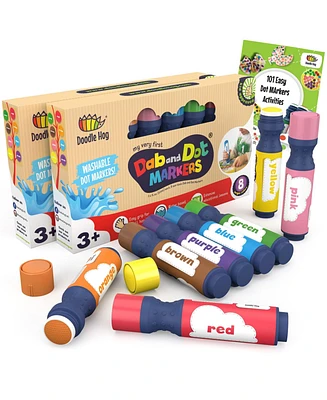 Washable 8 Colors Dot Markers 2 Pack Set - Paint Daubers for Kids - Toddlers - Non-Toxic Bingo Daubers Arts and Crafts Supplies