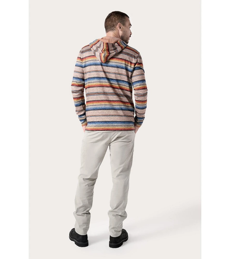 Odyssey Men's Printed Hoodie Pullover with Henley Placket