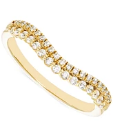 Diamond Double Row Contour Band (1/4 ct. t.w.) in 14k Gold