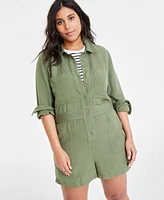 On 34th Women's Long-Sleeve Utility Romper, Created for Macy's