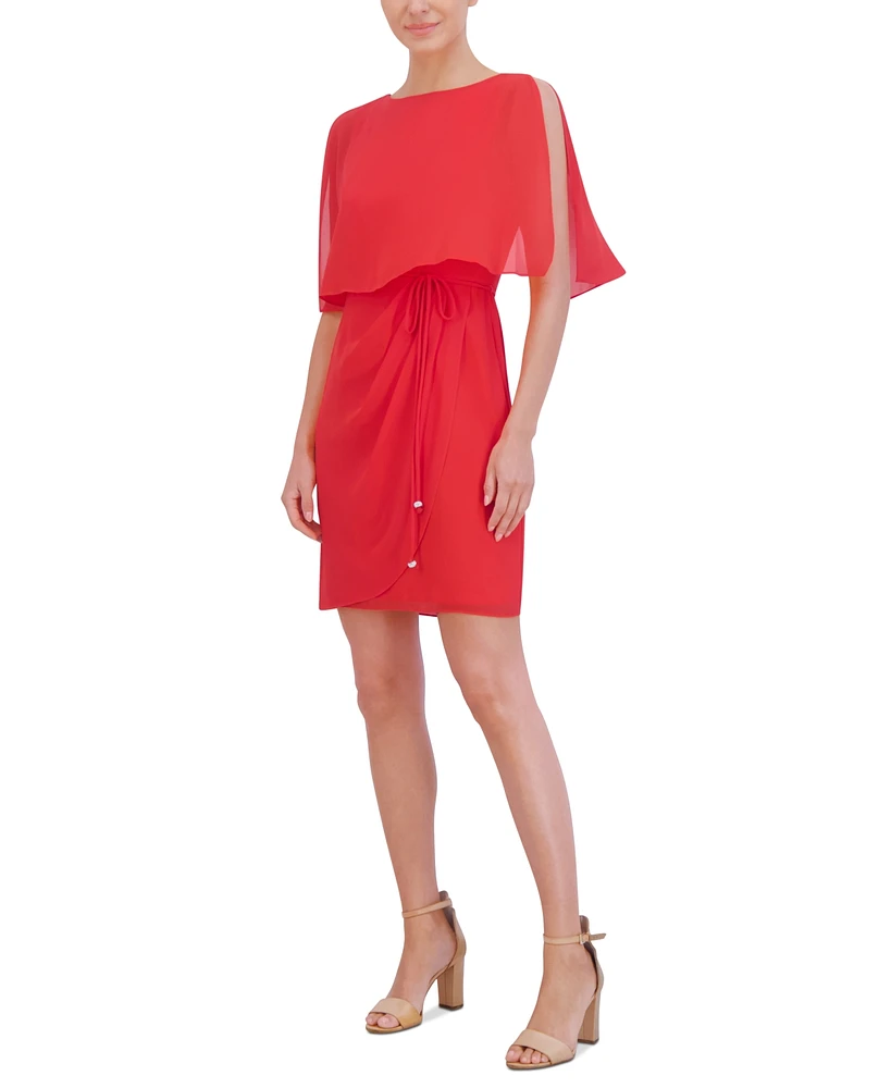 Jessica Howard Petite Layered Capelet Dress