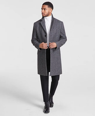 Michael Kors Men's Classic-Fit Wool Blend Herringbone Overcoat