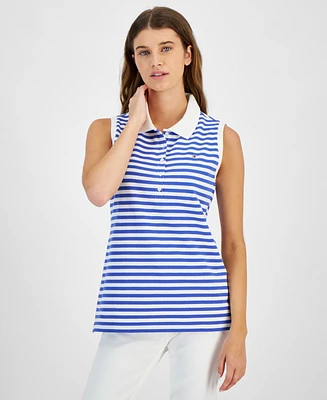 Tommy Hilfiger Women's Striped Sleeveless Polo Shirt