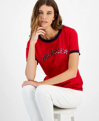 Tommy Hilfiger Women's Cotton Crewneck Logo T-Shirt