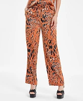 Bar Iii Women's Animal-Print Drawstring-Waist Pants, Created for Macy's