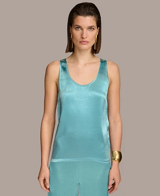 Donna Karan Women's Satin Scoop-Neck Tank Top