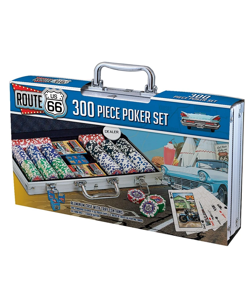 Masterpieces Casino Style 300 Piece Poker Chip Set - Route 66 Theme