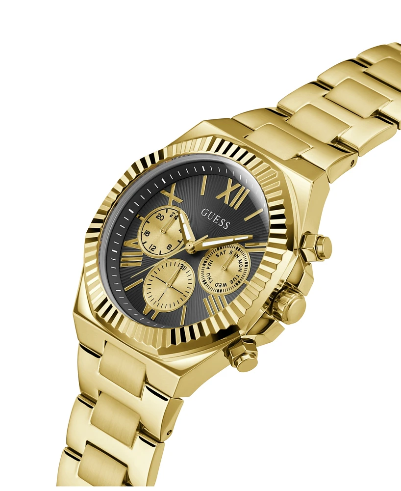 Guess Men's Multi-Function Gold-Tone 100% Steel Watch, 44mm