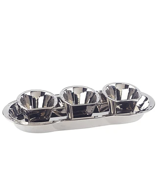 Certified International Derby Day at the Races Silver Plated 3-d Horseshoe 4 Pc Tray Set