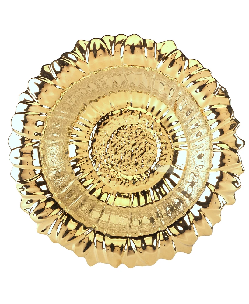 Certified International Gold Coast 3-d Sunflower Serving Bowl