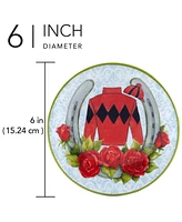 Certified International Derby Day at the Races Set of 4 Canape Plates