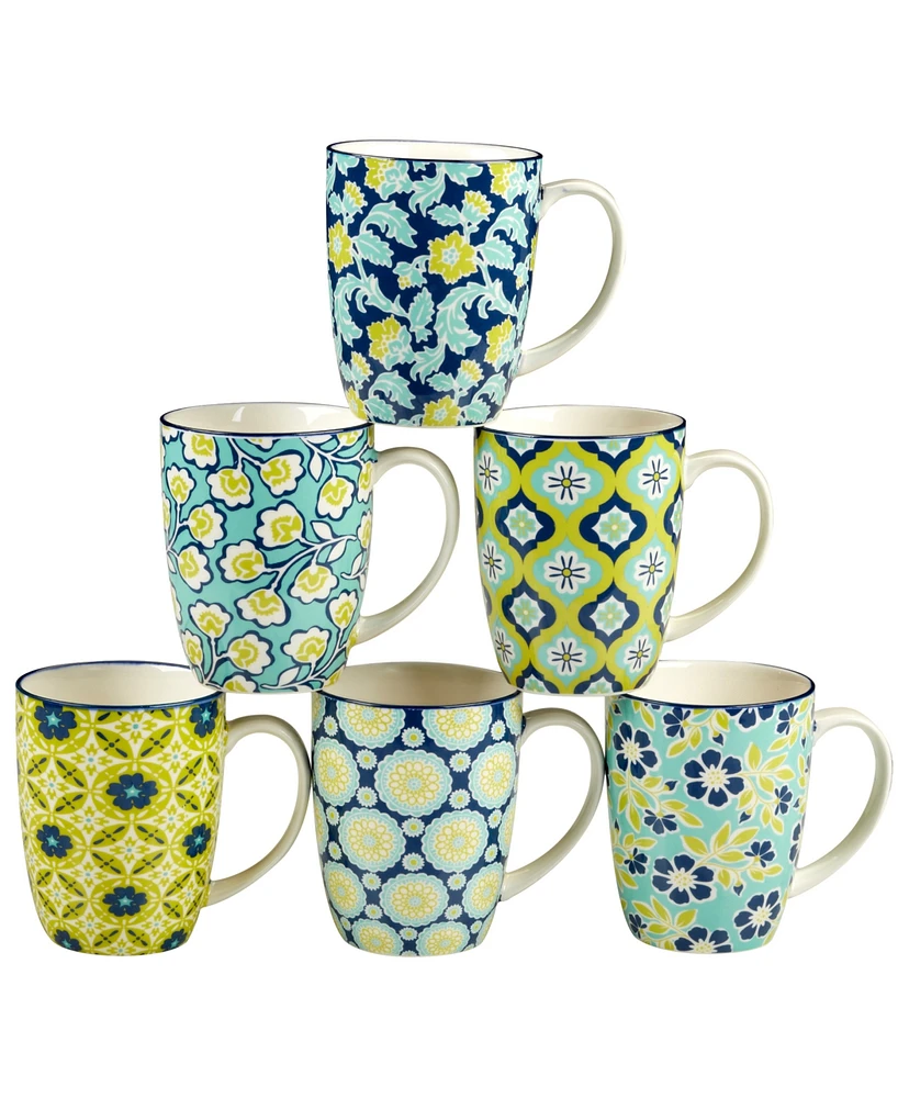 Certified International Tapestry Mugs, Set of 6