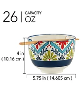 Certified International Talavera Set of 2 Ramen Bowls, 2 Asst