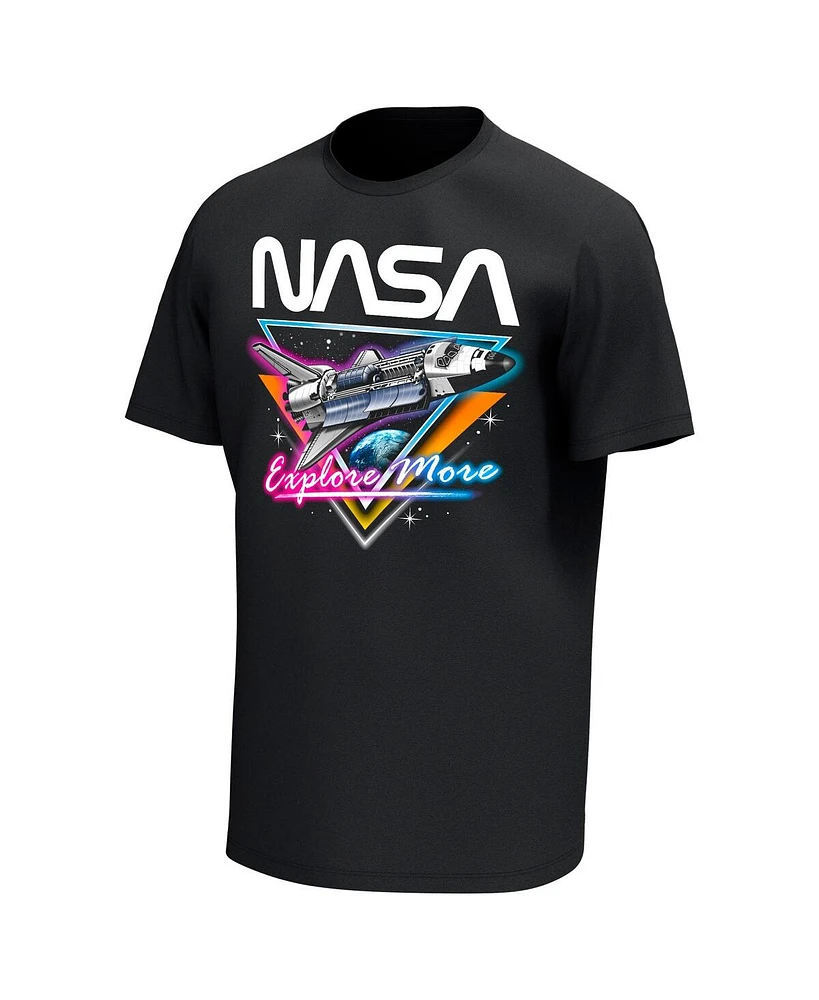 Men's Black Nasa Neon Glow T-shirt