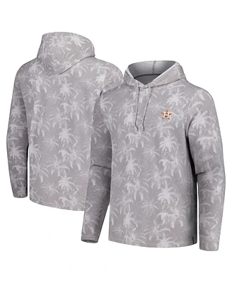 Men's Tommy Bahama Gray Houston Astros Palm Frenzy Hoodie Long Sleeve T-shirt