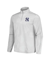 Men's Tommy Bahama Gray New York Yankees Delray Frond IslandZone Half-Zip Jacket