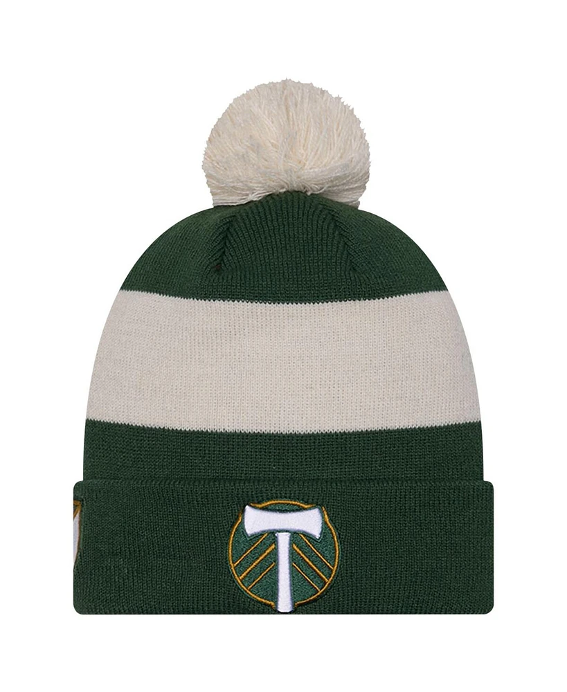 Men's New Era Green Portland Timbers 2024 Kick Off Collection Cuffed Knit Hat with Pom