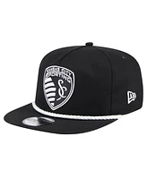 Men's New Era Black Sporting Kansas City 2024 Kick Off Collection Golfer Snapback Hat