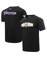 Men's Pro Standard Black Minnesota Vikings Retro Striper T-shirt