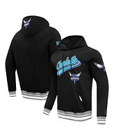 Men's Pro Standard Black Charlotte Hornets Script Tail Pullover Hoodie