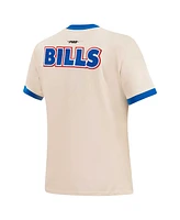 Women's Pro Standard Cream Distressed Buffalo Bills Retro Classic Ringer T-shirt