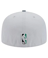 Men's New Era Gray Boston Celtics Active Color Camo Visor 59FIFTY Fitted Hat