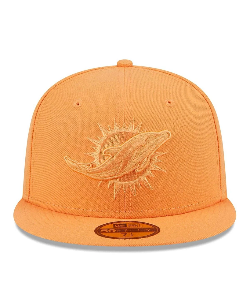 Men's New Era Orange Miami Dolphins Color Pack 59FIFTY Fitted Hat