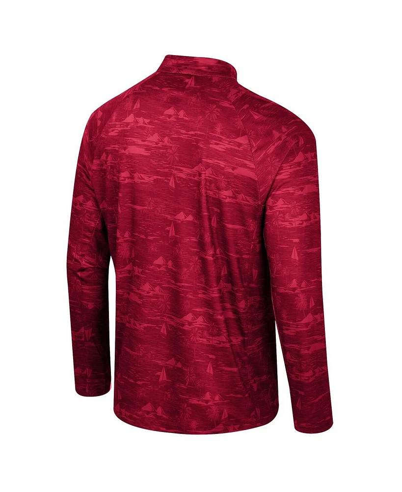 Men's Colosseum Crimson Alabama Tide Carson Raglan Quarter-Zip Jacket