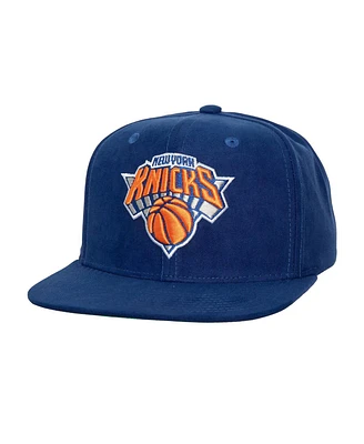 Men's Mitchell & Ness Blue New York Knicks Sweet Suede Snapback Hat