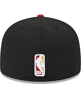 Men's New Era Black, Red Miami Heat Gameday Gold Pop Stars 59FIFTY Fitted Hat